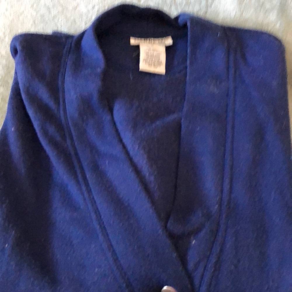 Navy fleece cardigan with pockets